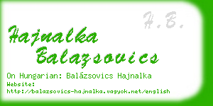 hajnalka balazsovics business card