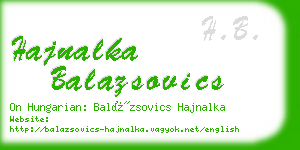 hajnalka balazsovics business card